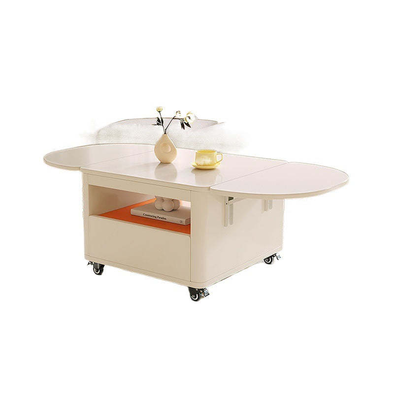 Contemporary Extendable Wood Rectangular Coffee Table 2-Tier