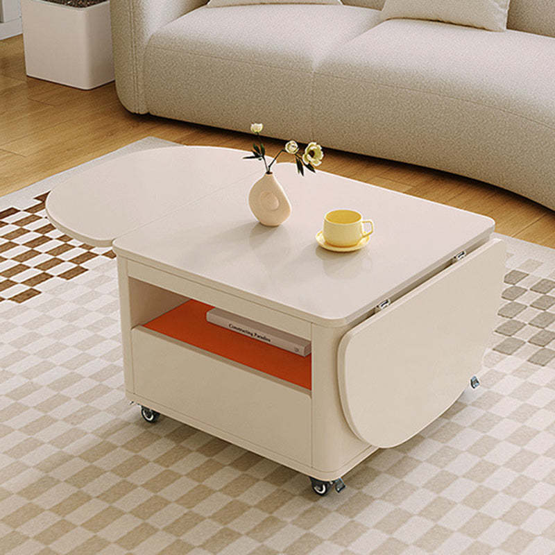 Contemporary Extendable Wood Rectangular Coffee Table 2-Tier