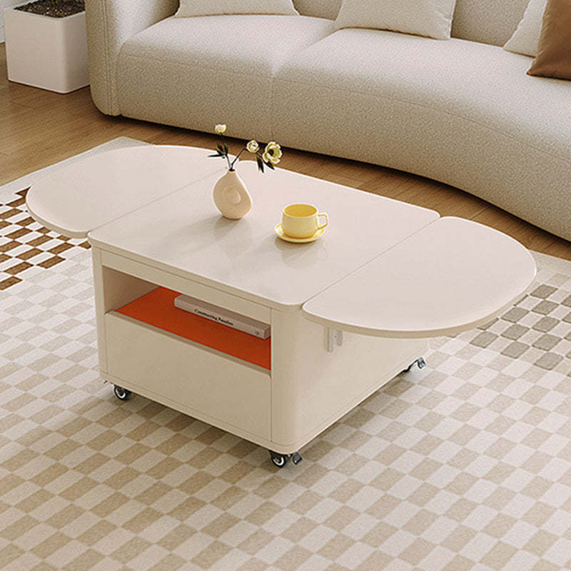 Contemporary Extendable Wood Rectangular Coffee Table 2-Tier