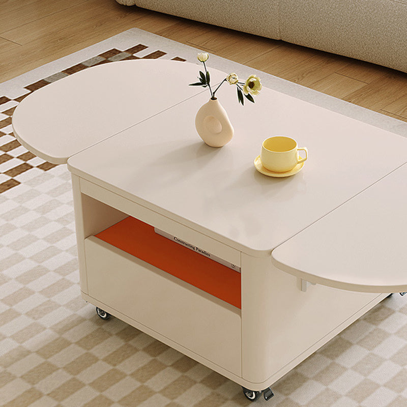 Contemporary Extendable Wood Rectangular Coffee Table 2-Tier