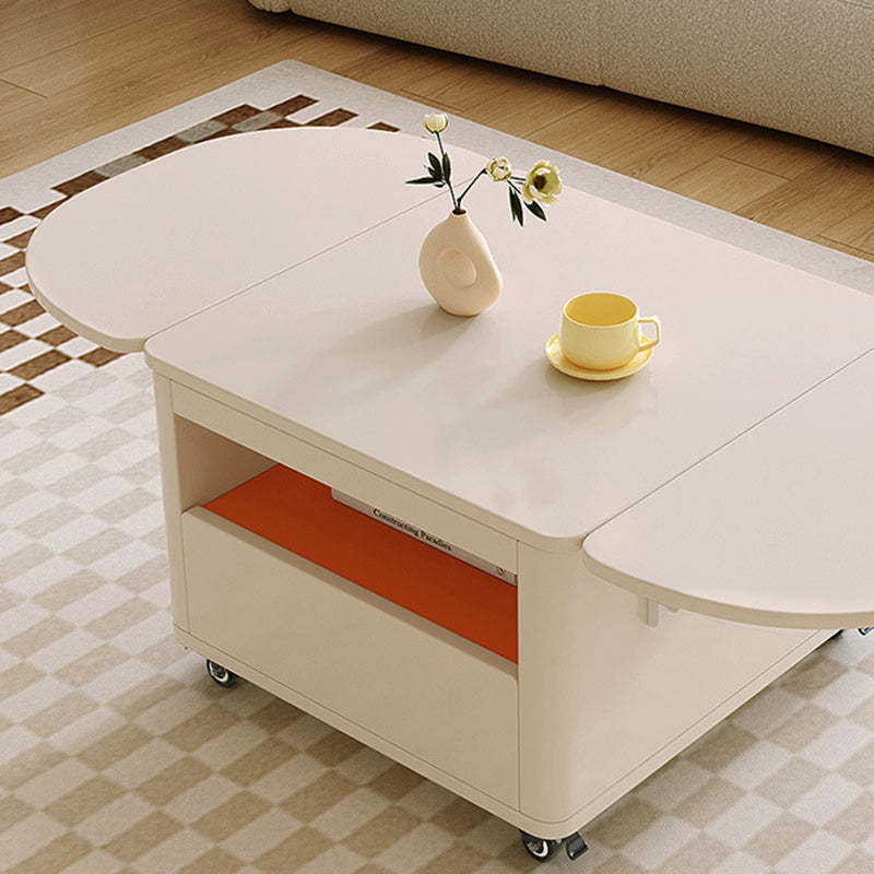 Contemporary Extendable Wood Rectangular Coffee Table 2-Tier