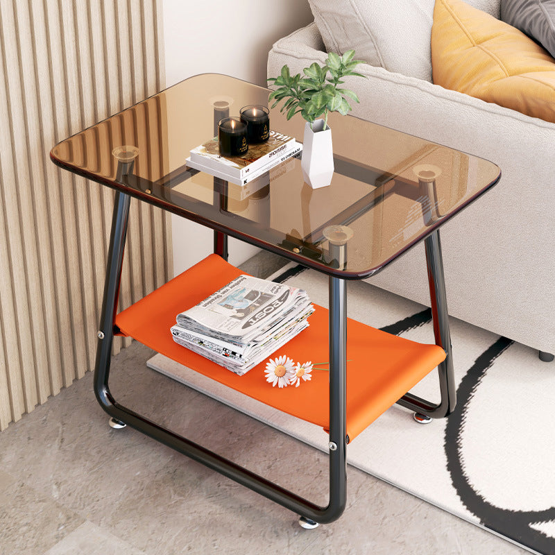 Nordic Glass Iron Fabric End Table