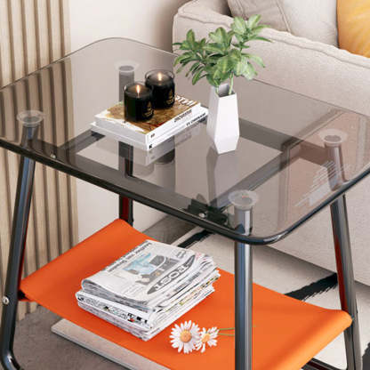 Nordic Glass Iron Fabric End Table