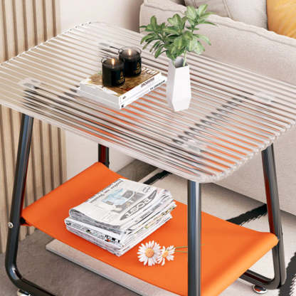 Nordic Glass Iron Fabric End Table