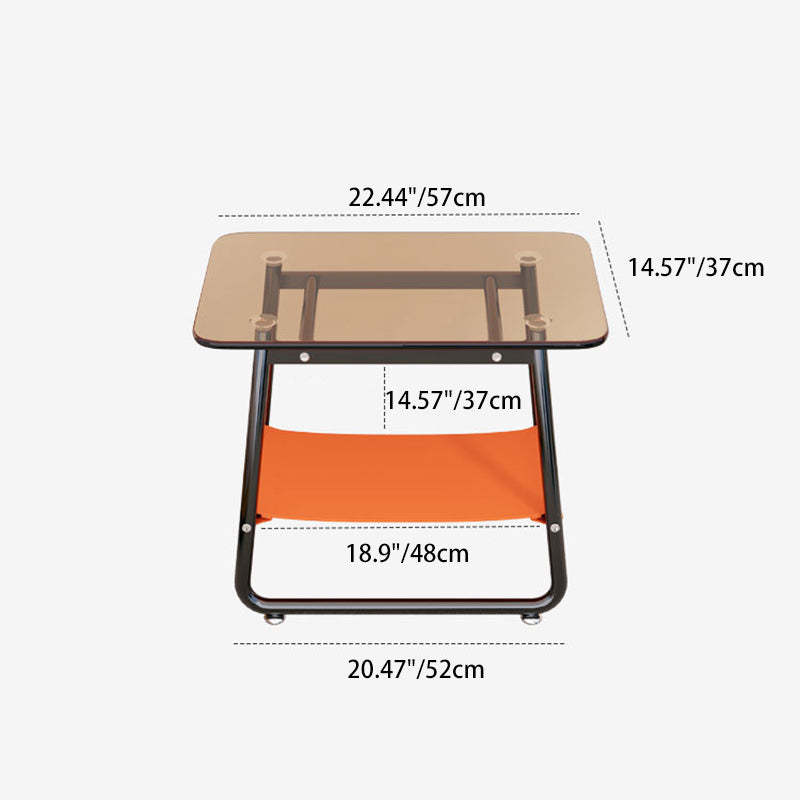 Nordic Glass Iron Fabric End Table