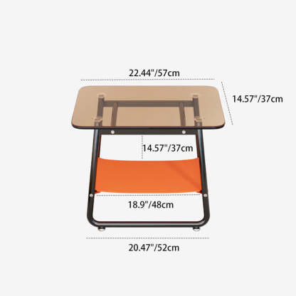 Nordic Glass Iron Fabric End Table