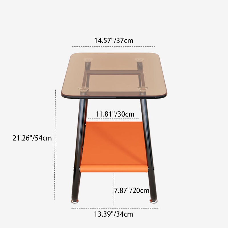 Nordic Glass Iron Fabric End Table