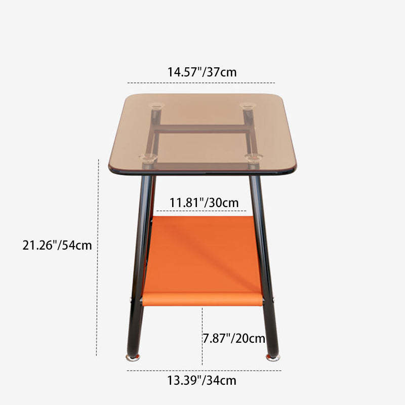 Nordic Glass Iron Fabric End Table