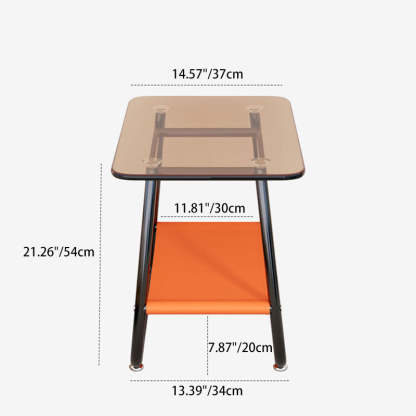 Nordic Glass Iron Fabric End Table