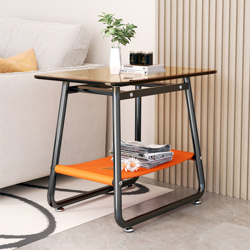 Nordic Glass Iron Fabric End Table
