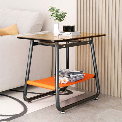 Nordic Glass Iron Fabric End Table