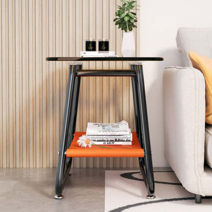 Nordic Glass Iron Fabric End Table