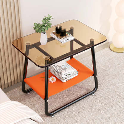 Nordic Glass Iron Fabric End Table