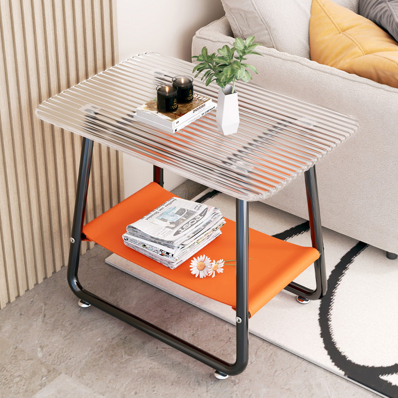 Nordic Glass Iron Fabric End Table — Transparent