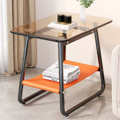 Nordic Glass Iron Fabric End Table