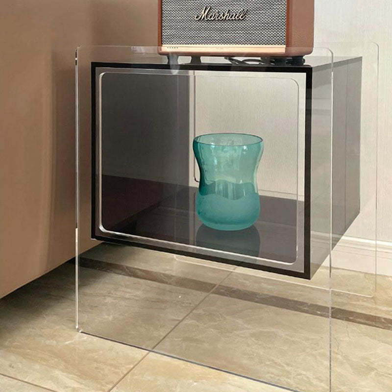 Contemporary Rectangular Acrylic End Table — Black