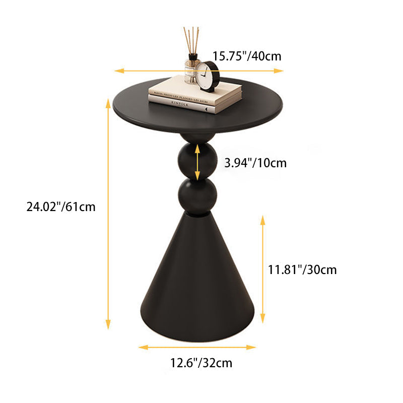 Scandinavian Iron Rock Slab End Table