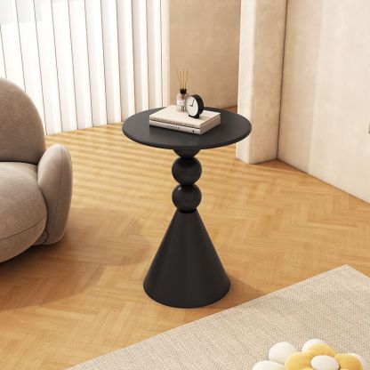 Scandinavian Iron Rock Slab End Table