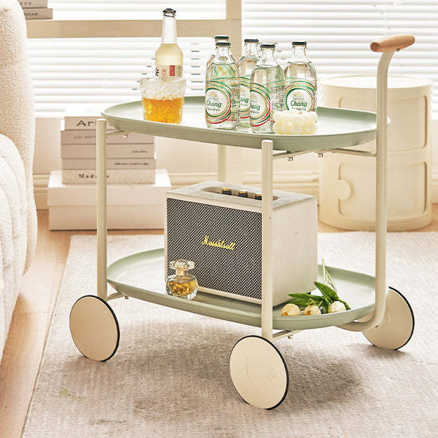 Scandinavian Oval Plastic 2-Tier Coffee Table
