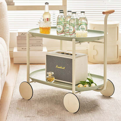Scandinavian Oval Plastic 2-Tier Coffee Table