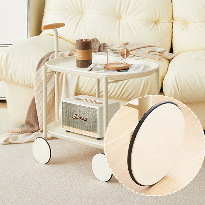 Scandinavian Oval Plastic 2-Tier Coffee Table