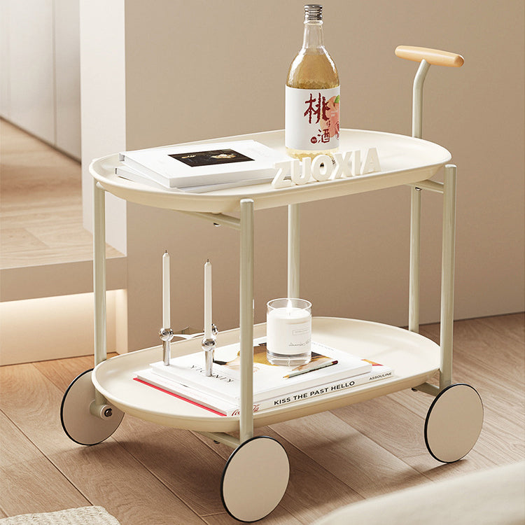 Scandinavian Oval Plastic 2-Tier Coffee Table