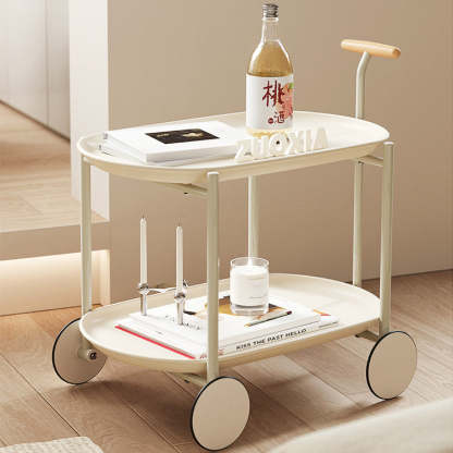 Scandinavian Oval Plastic 2-Tier Coffee Table