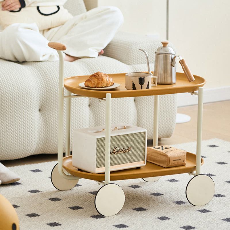 Scandinavian Oval Plastic 2-Tier Coffee Table