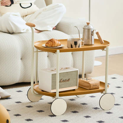 Scandinavian Oval Plastic 2-Tier Coffee Table