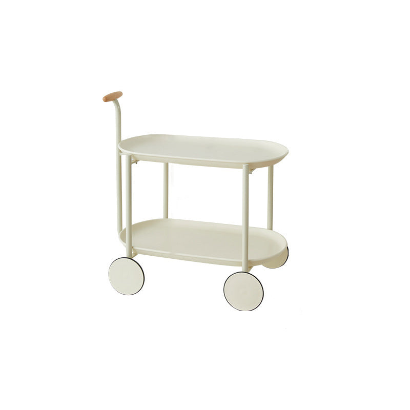 Scandinavian Oval Plastic 2-Tier Coffee Table