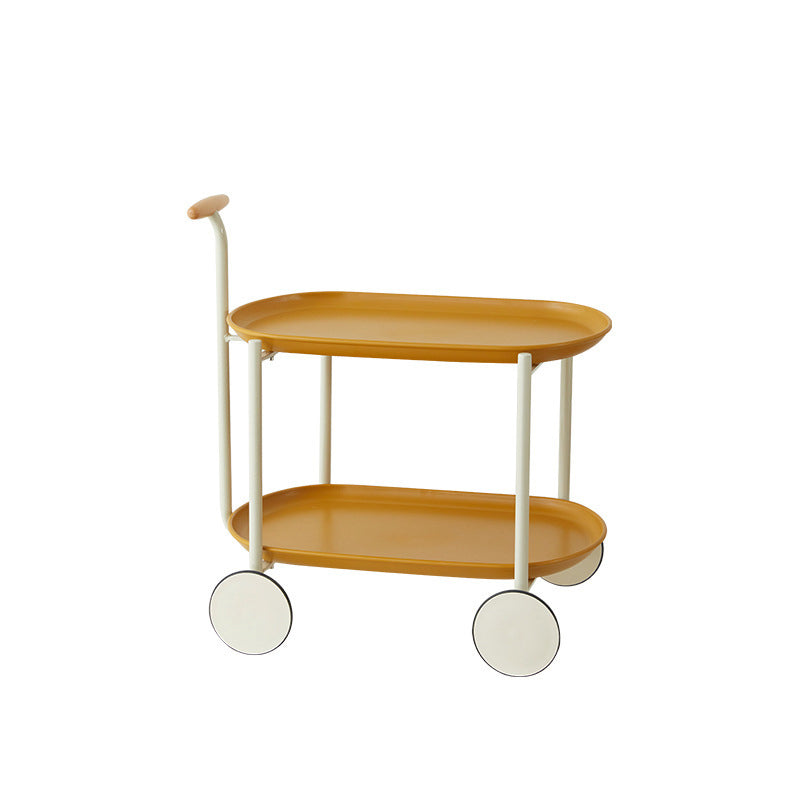 Scandinavian Oval Plastic 2-Tier Coffee Table