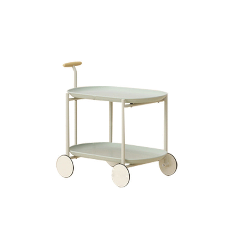 Scandinavian Oval Plastic 2-Tier Coffee Table