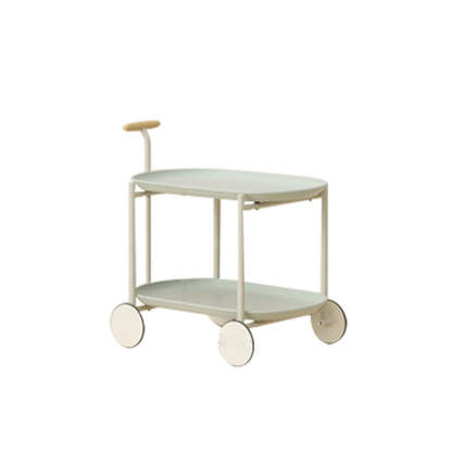 Scandinavian Oval Plastic 2-Tier Coffee Table