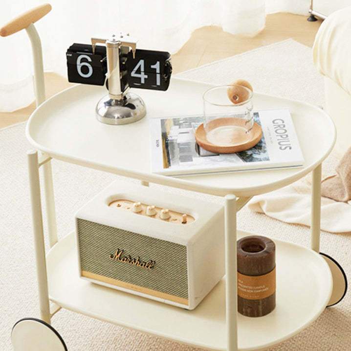 Scandinavian Oval Plastic 2-Tier Coffee Table
