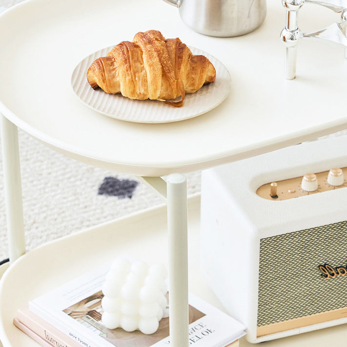 Scandinavian Oval Plastic 2-Tier Coffee Table