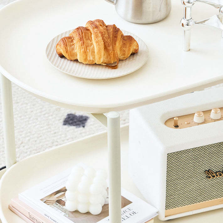 Scandinavian Oval Plastic 2-Tier Coffee Table