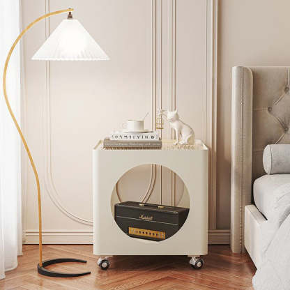 Minimalist Glass Steel End Table