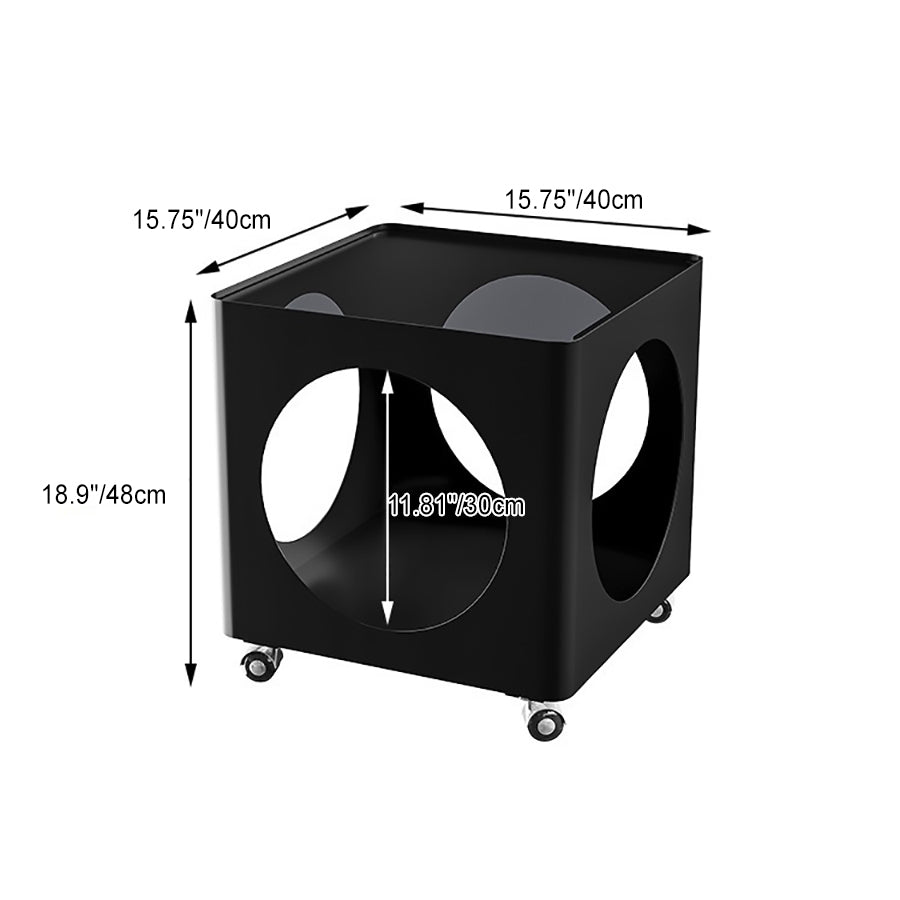 Minimalist Glass Steel End Table