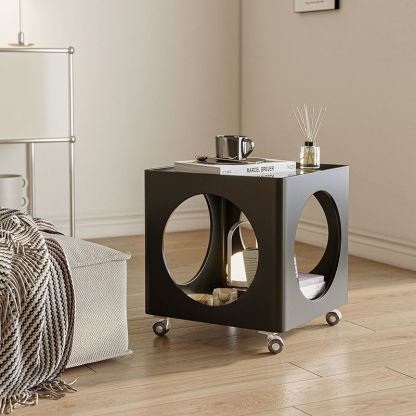 Minimalist Glass Steel End Table