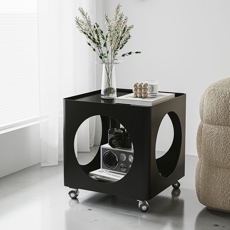 Minimalist Glass Steel End Table