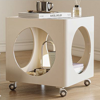 Minimalist Glass Steel End Table