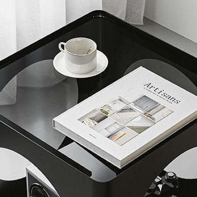 Minimalist Glass Steel End Table