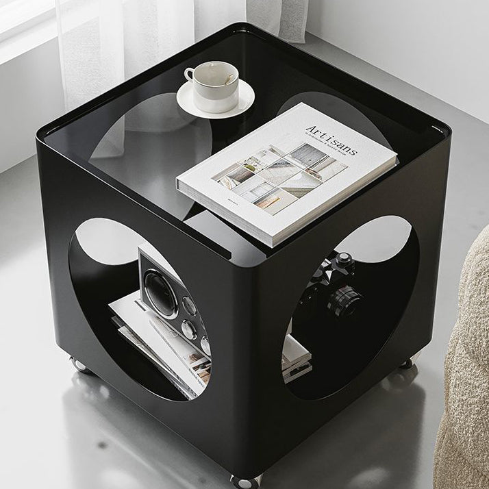 Minimalist Glass Steel End Table