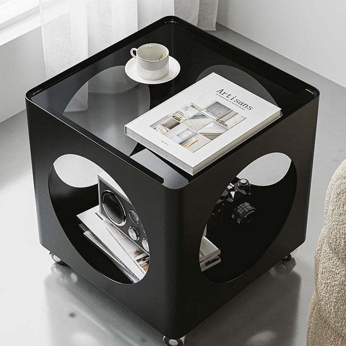 Minimalist Glass Steel End Table