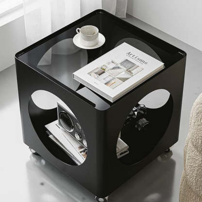 Minimalist Glass Steel End Table