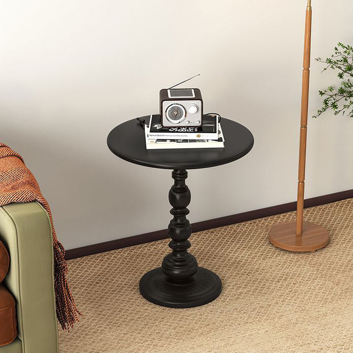 Contemporary Round Iron End Table - Black