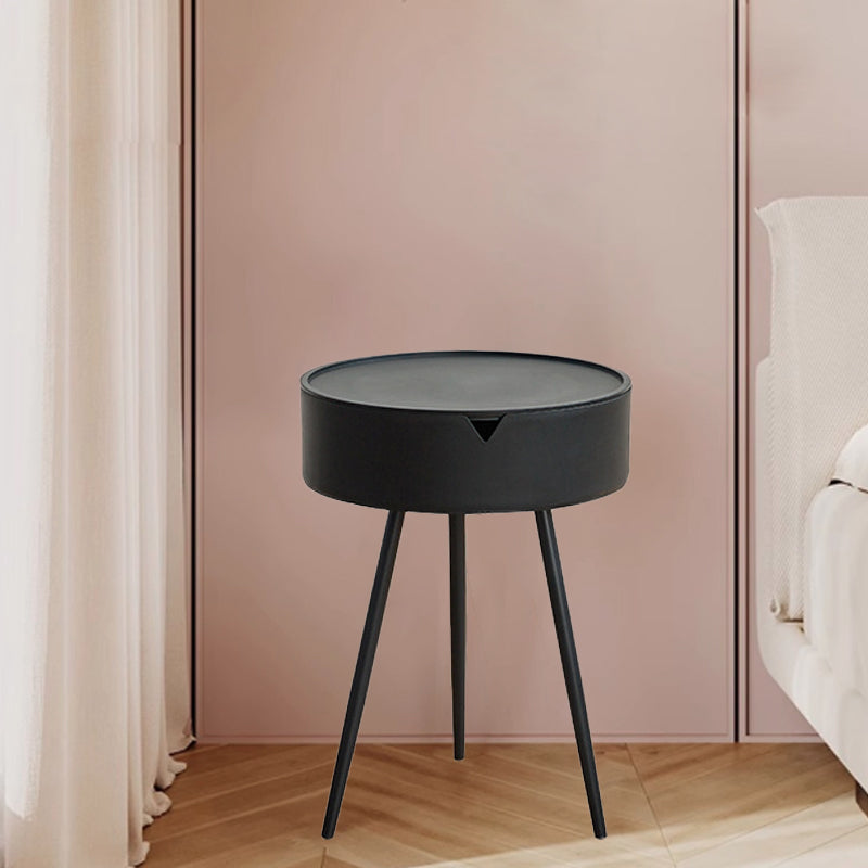 Minimalist Round Iron Plastic End Table
