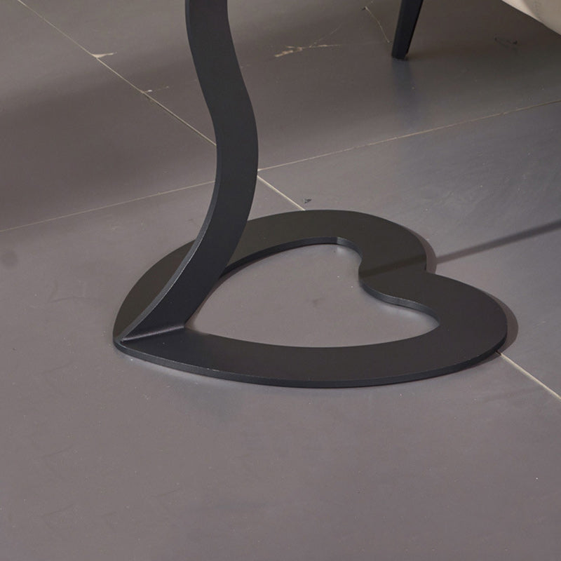 European Round Rock Slab Steel End Table