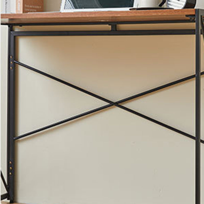 Contemporary Wood Iron Side Table