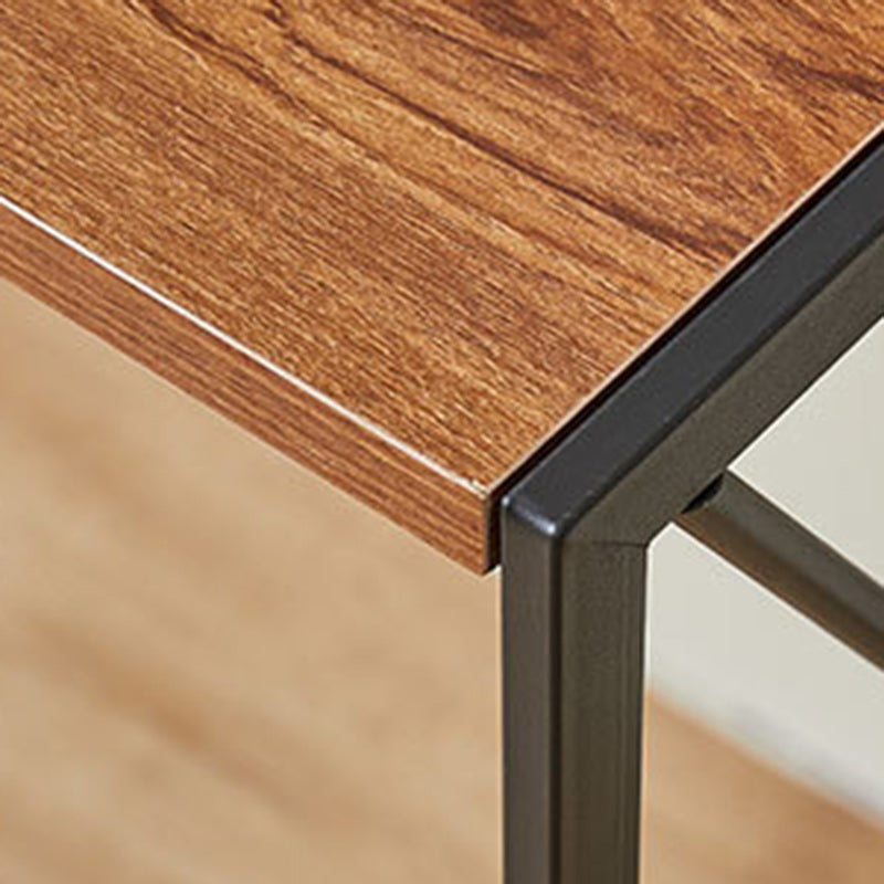 Contemporary Wood Iron Side Table